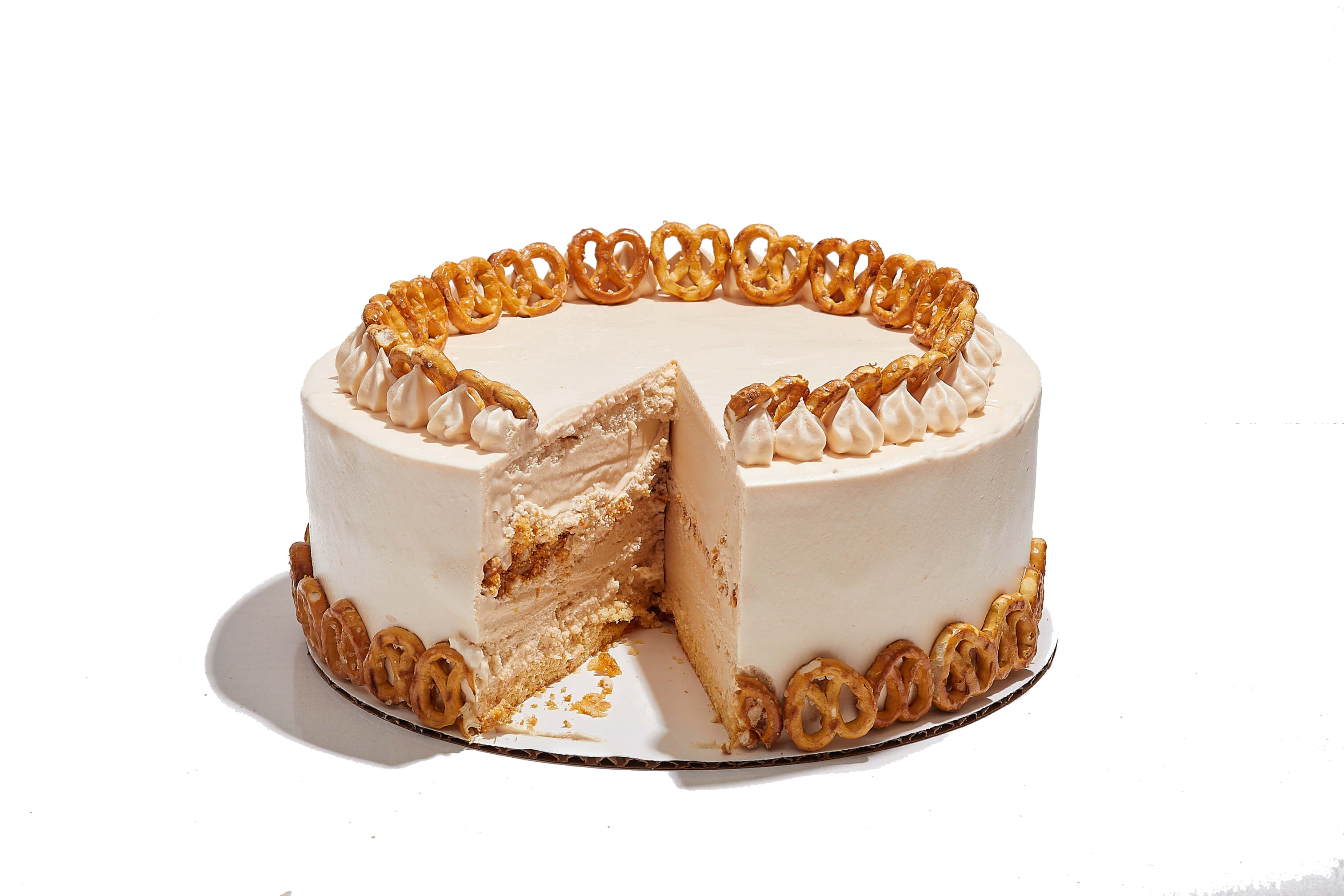 SALTED CARAMEL PRETZEL ICE CREAM CAKE - SHIPPED NATIONWIDE